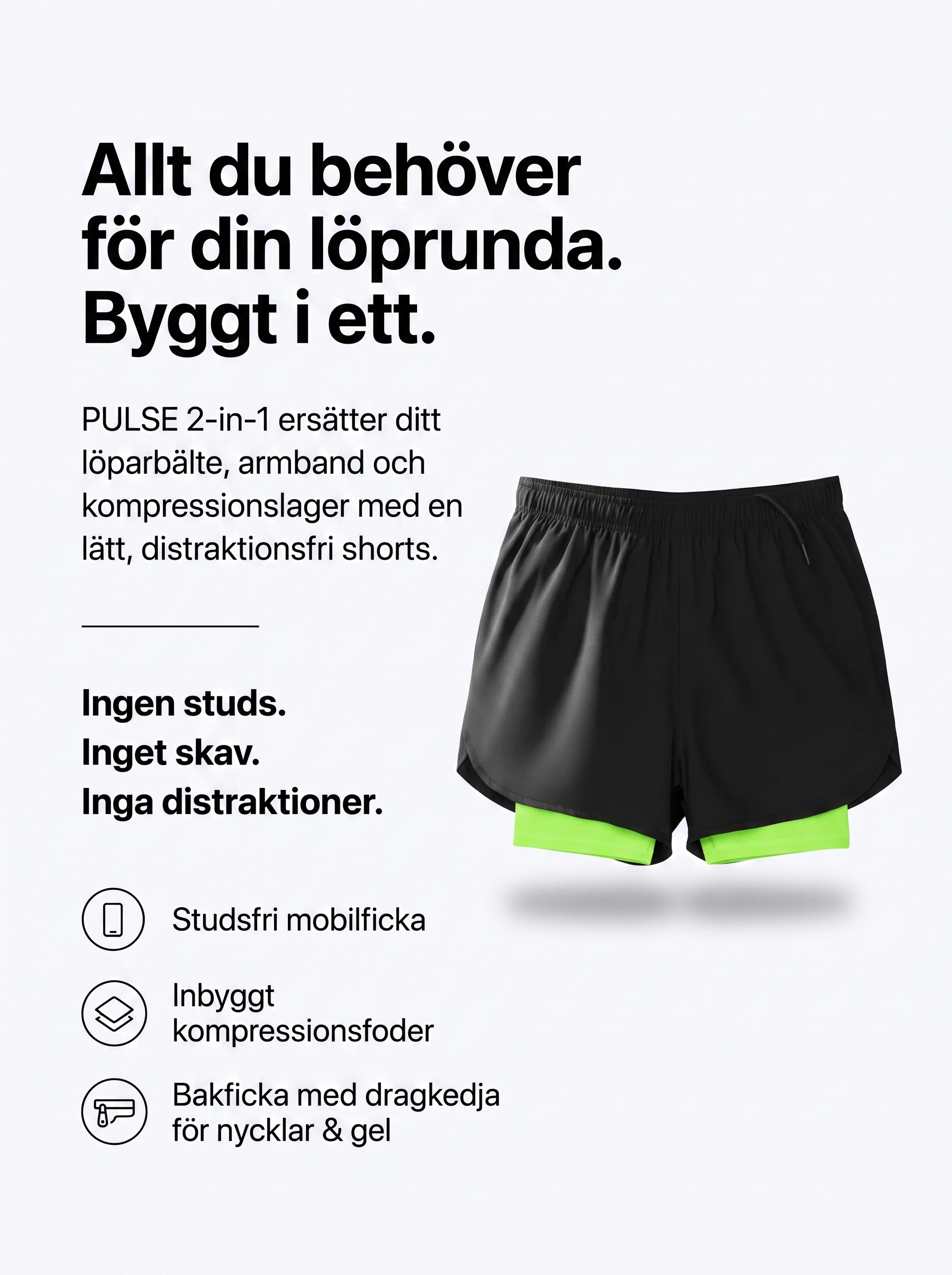 PULSE 2-in-1 Löparshorts