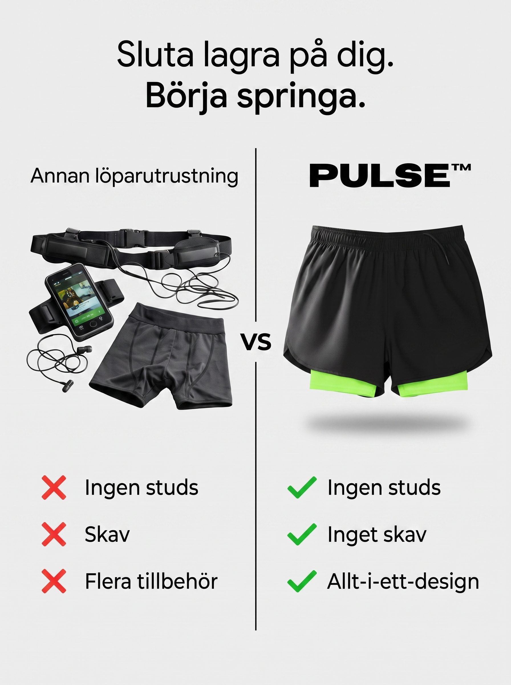 PULSE 2-in-1 Löparshorts